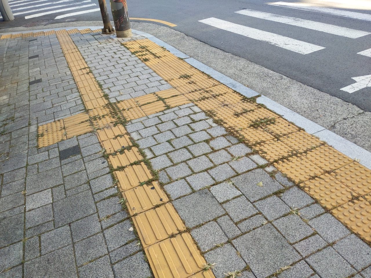 보도블록 구조물 파손