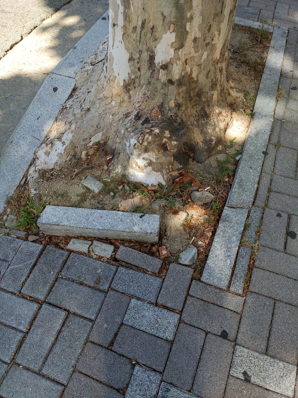 보도블록 구조물 파손