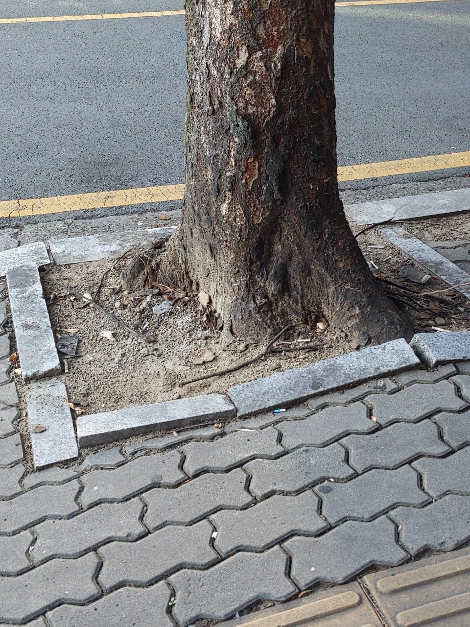 보도블록 구조물 파손