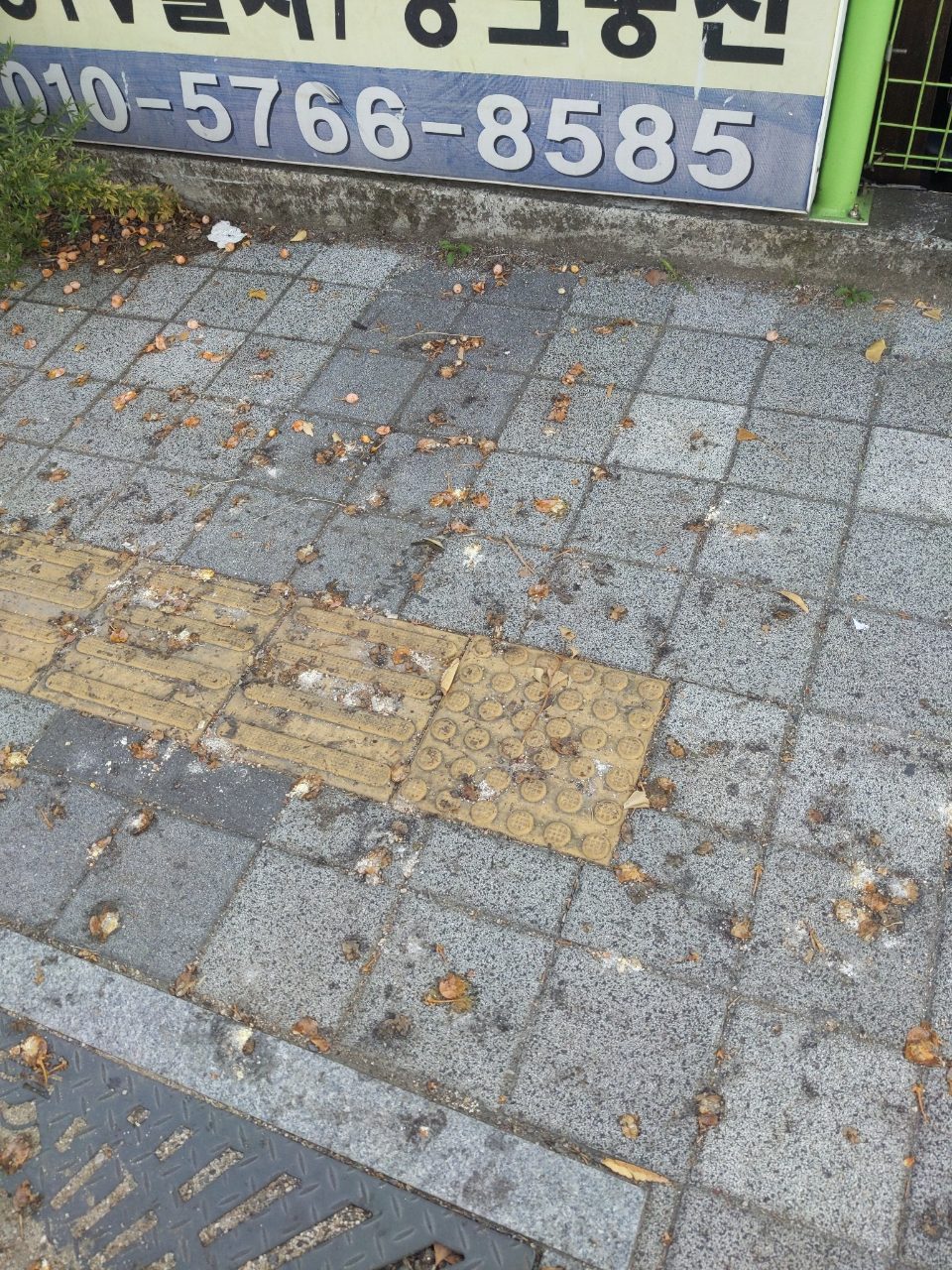 보도블록 구조물 파손