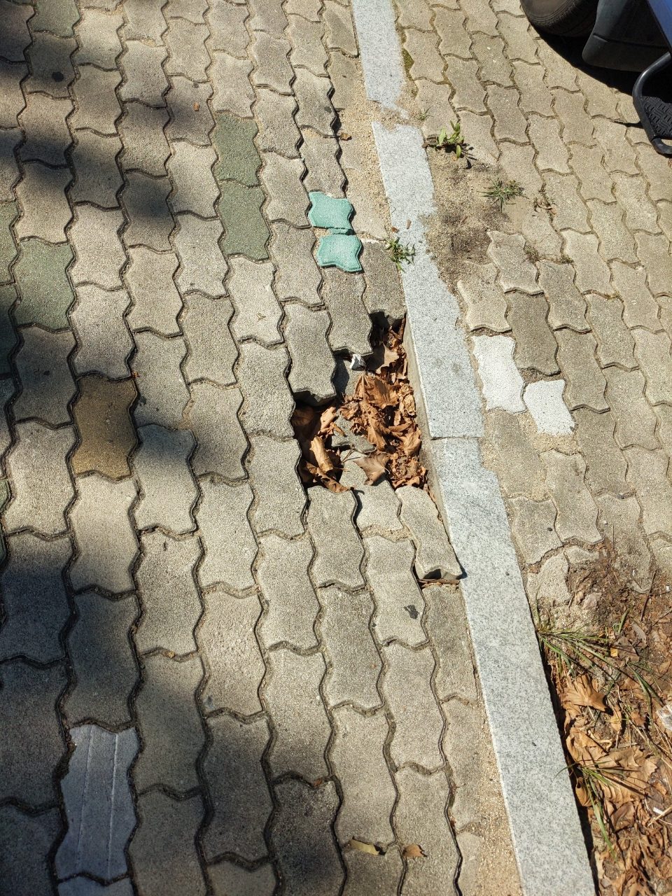 보도블록 구조물 파손