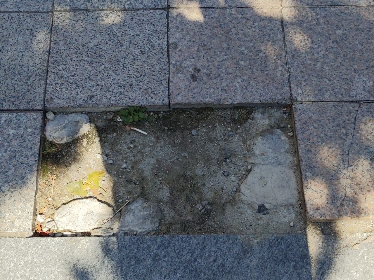 보도블록 구조물 파손