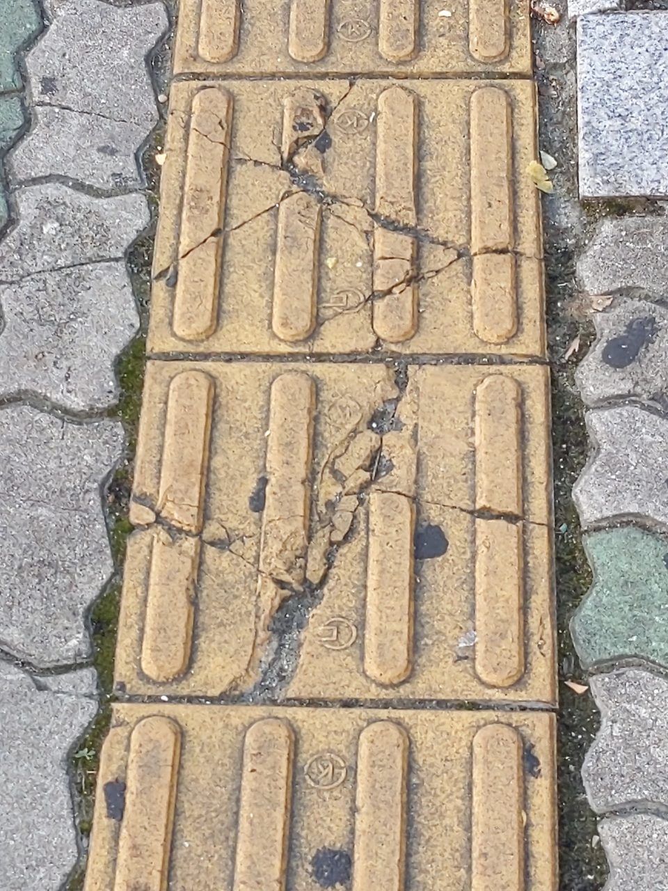 보도블록 균열