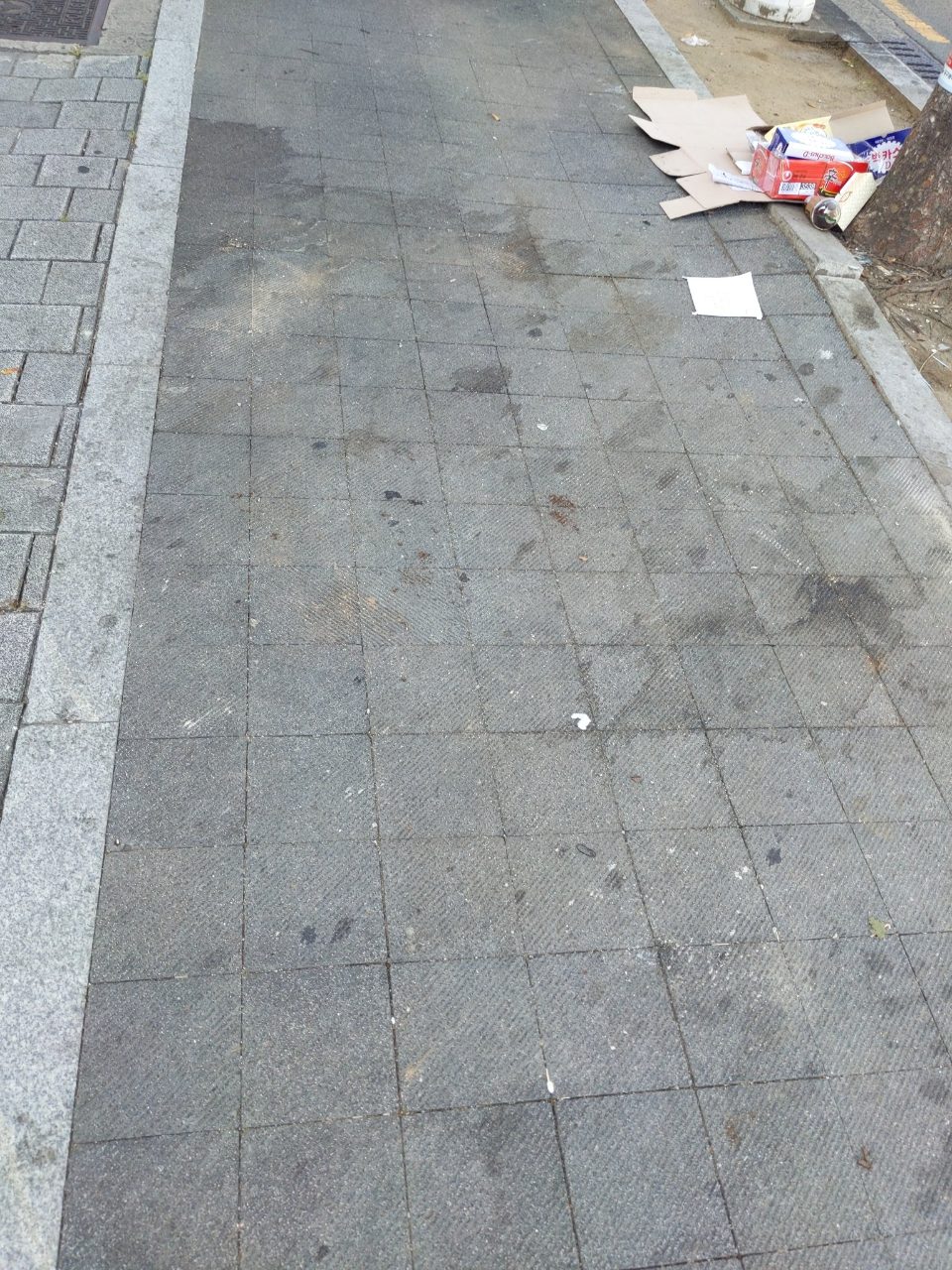 보도블록 구조물 파손