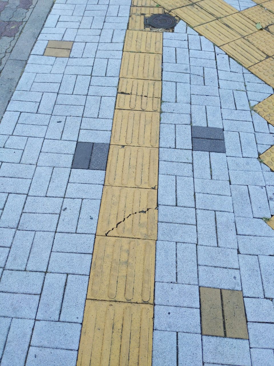 보도블록 균열
