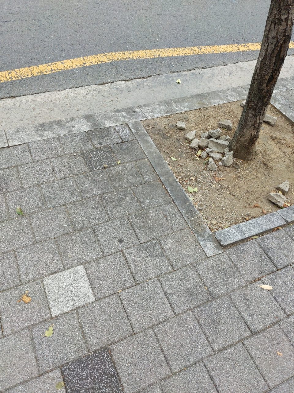 보도블록 구조물 파손