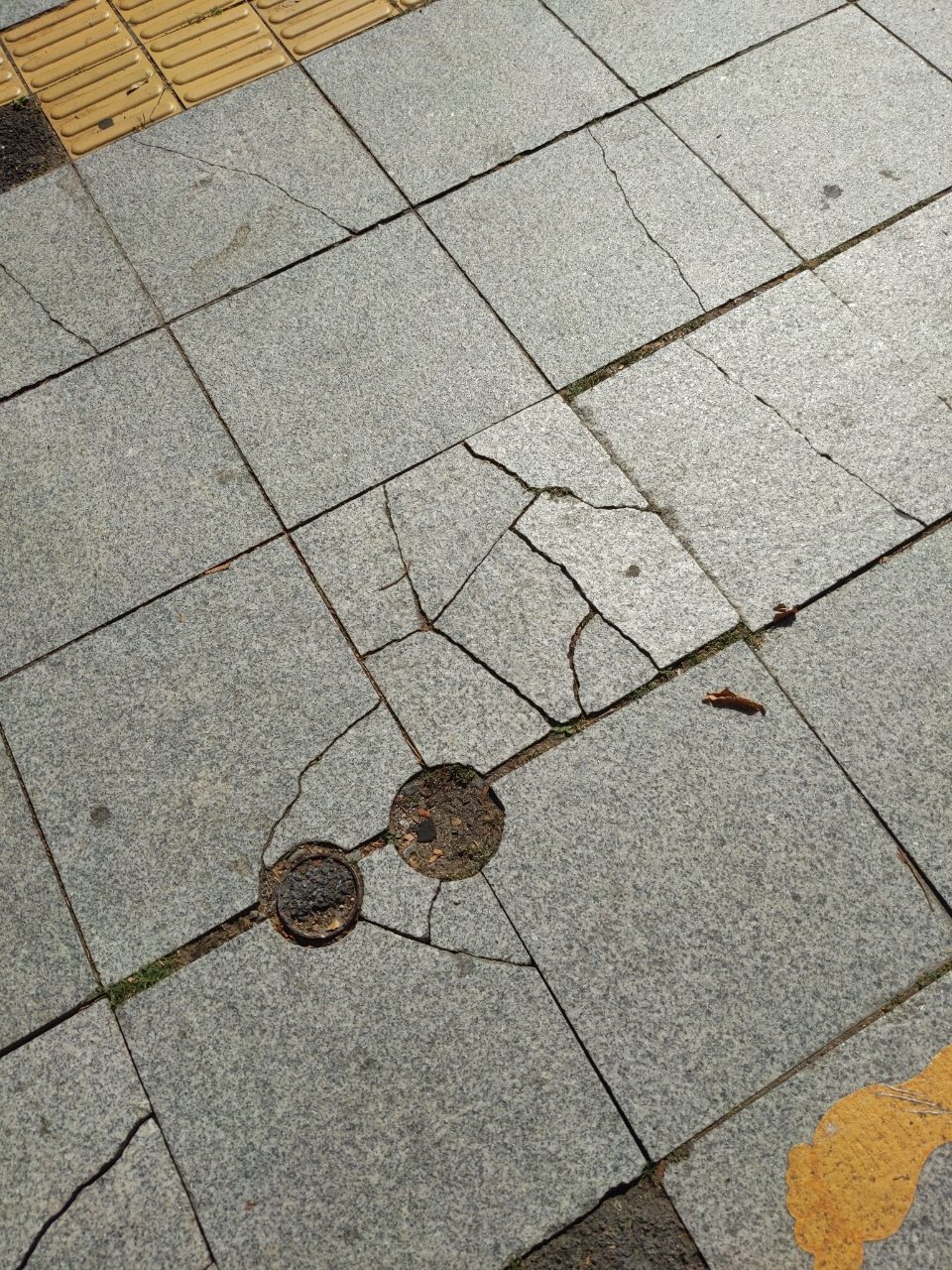 보도블록 균열