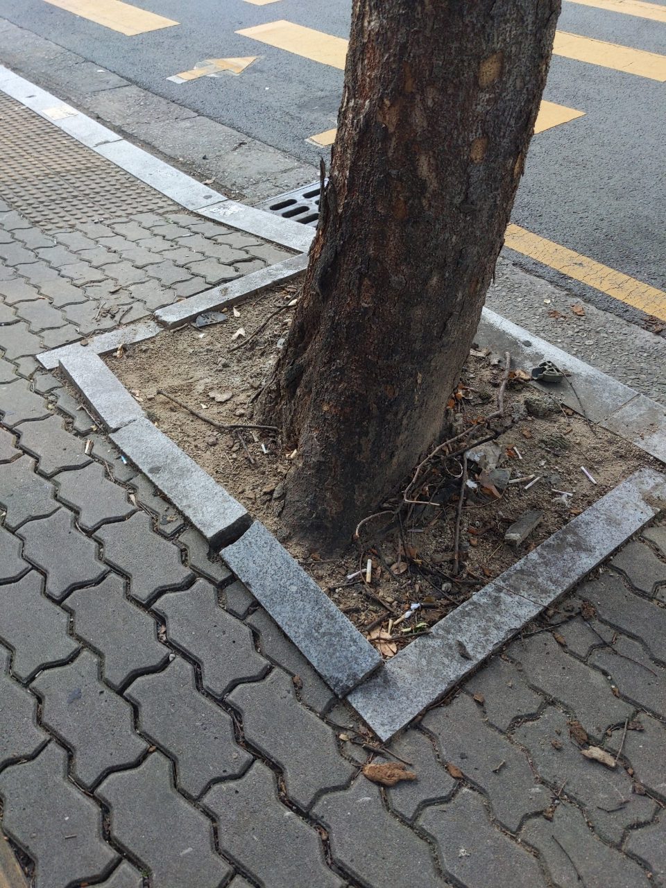 보도블록 구조물 파손