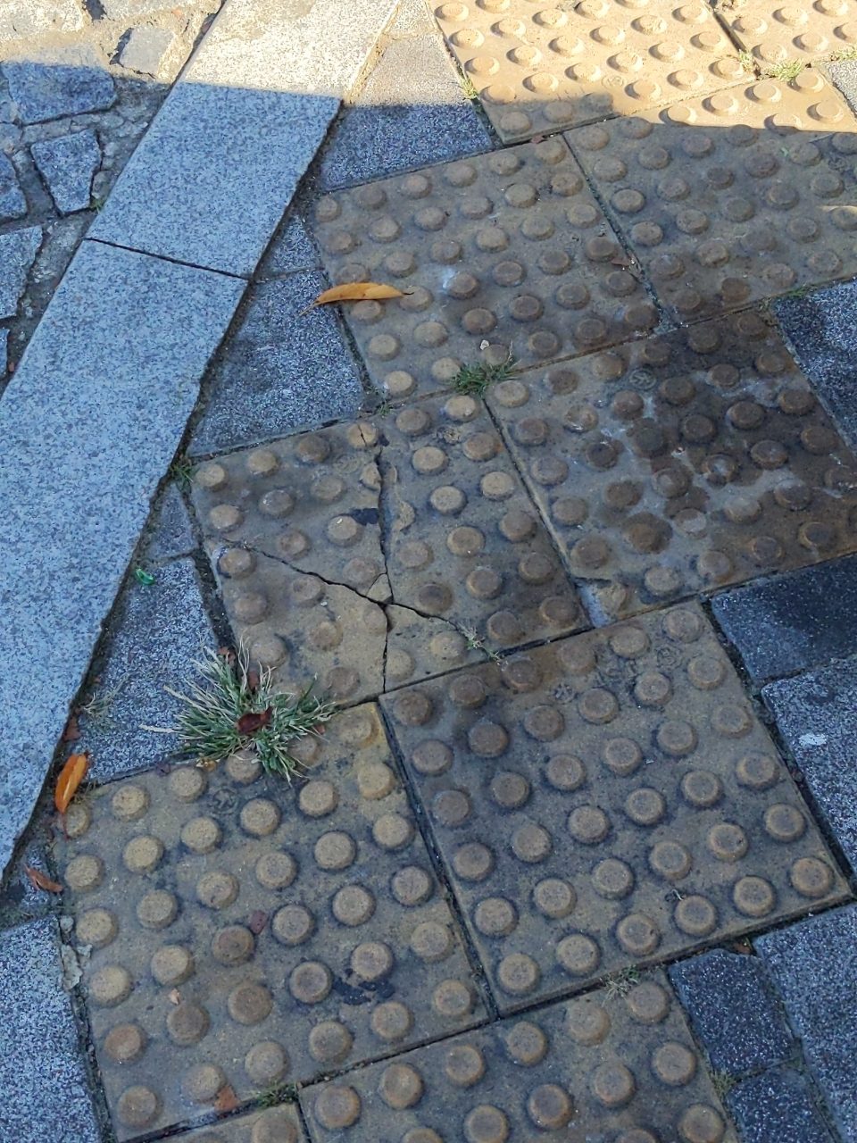 보도블록 균열